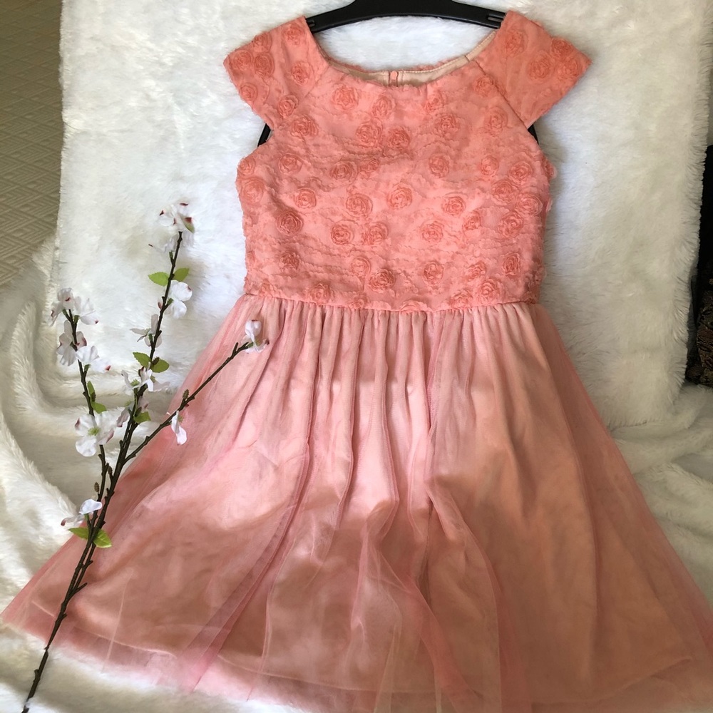 👧🏻 Girls pink rose dress